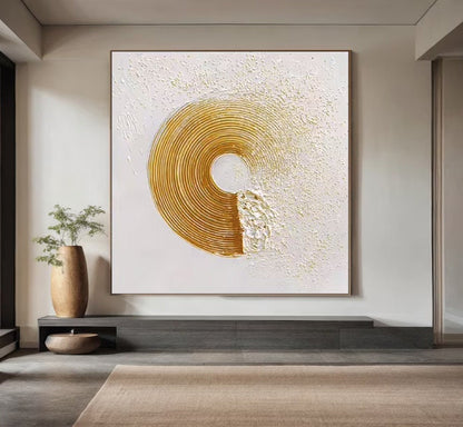 Gold Texture Painting – Abstract Plaster Art on Canvas – Personalized Gift – Custom Painting