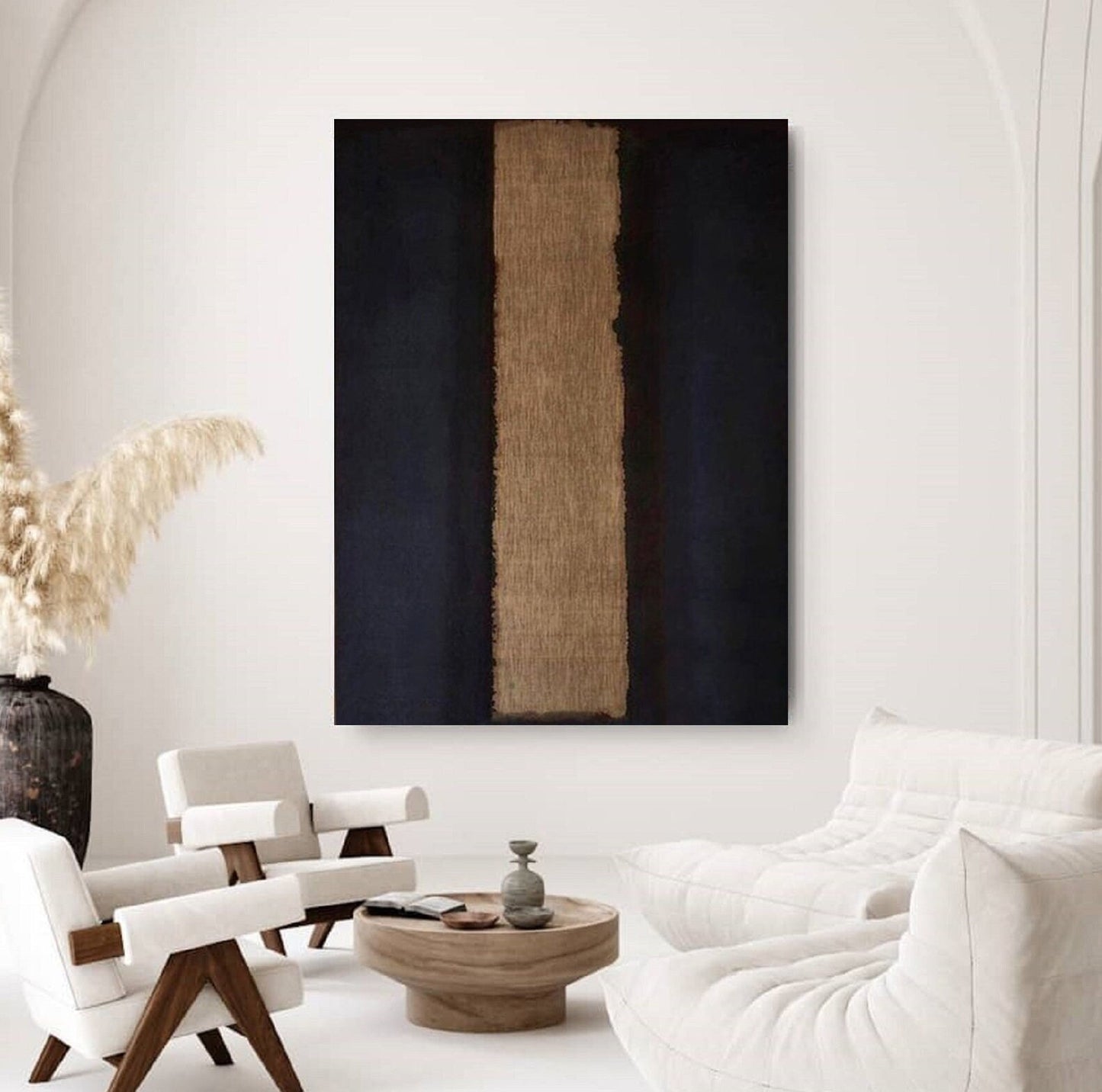 Black and Brown Abstract Textured Wall Art – Minimalist Painting – Abstract Painting