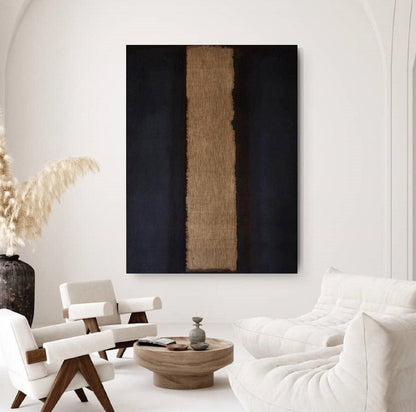 Black and Brown Abstract Textured Wall Art – Minimalist Painting – Abstract Painting
