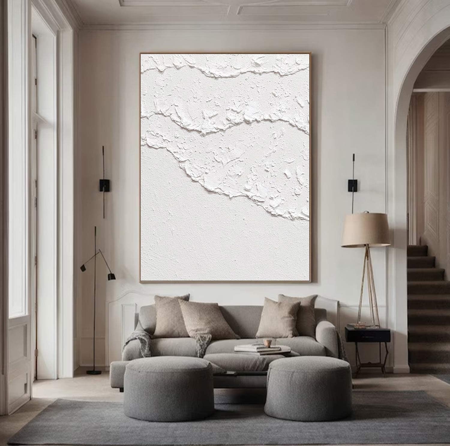 white Wall Art white 3D Textured art white textured Wall Art white abstract – Abstract Seascape Art