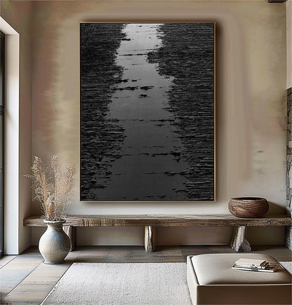 Personalized Black Abstract Painting – Minimalist Wall Decor – Custom Painting
