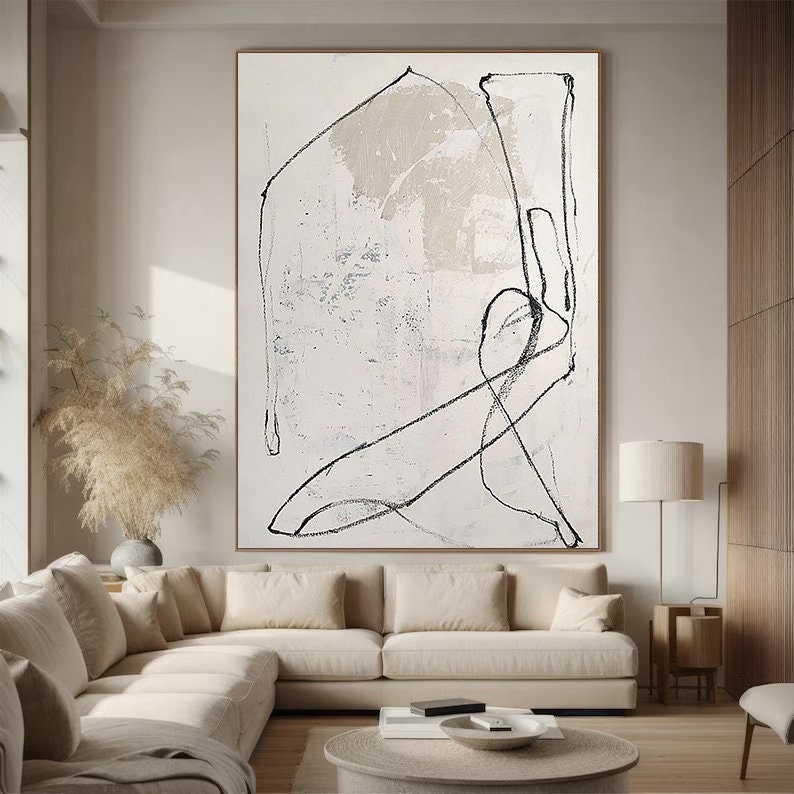 Beige Wabi-Sabi Wall Art Beige Minimalist art Beige wall Decor Textured Wall – Abstract Painting