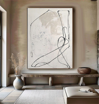 Beige Wabi-Sabi Wall Art Beige Minimalist art Beige wall Decor Textured Wall – Abstract Painting