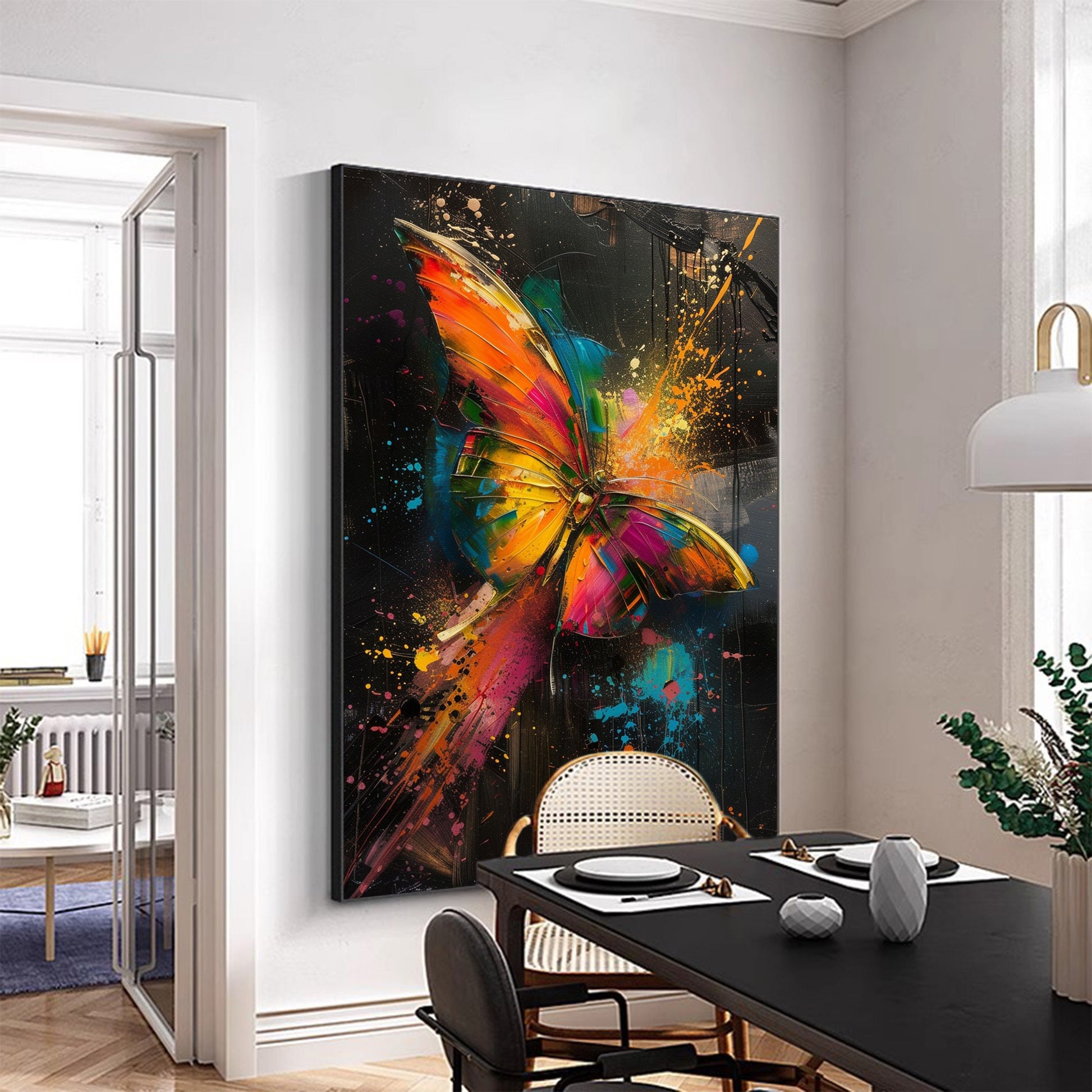 Original – Colorful Butterfly Animal Wall Art | Abstract Oil Painting, view 2