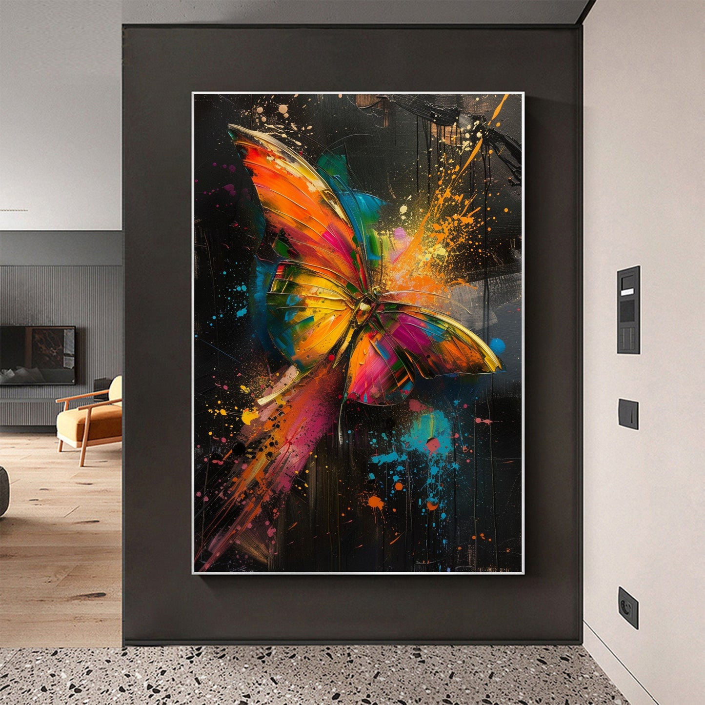 Colorful Abstract Butterfly Animal Wall Art Oil Painting