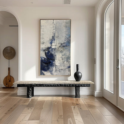 Minimalist Blue Abstract Painting on Canvas – Contemporary Wall Art