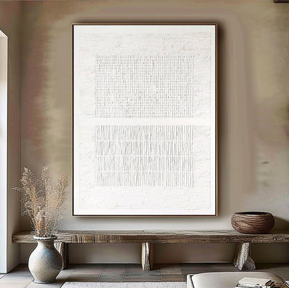 Personalized White Abstract Painting – Large Minimalist Textured Wall Art – Custom Painting