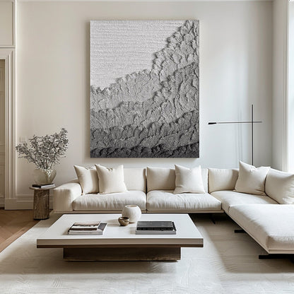 Black Textured Abstract Painting – Large 3D Wall Decor