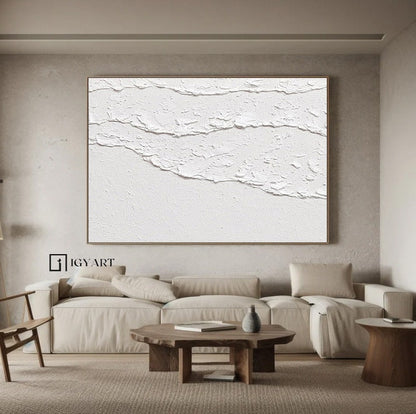 white 3D Textured Wall Art white waves Abstract painting white Ocean wave Wall – Abstract Seascape Art