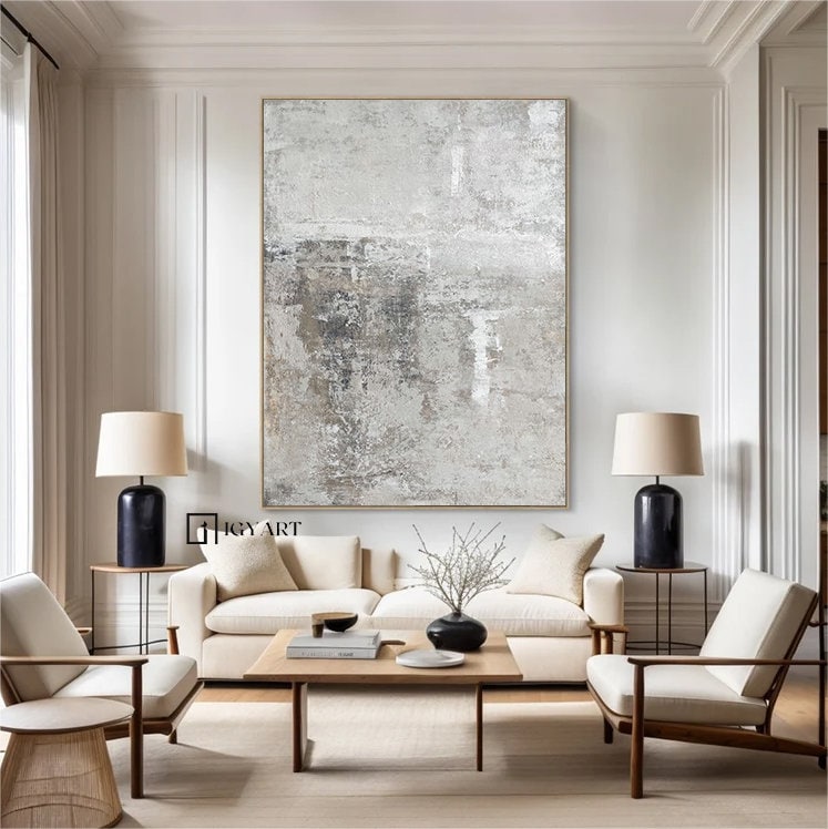 Beige Abstract Canvas Art – Minimalist Wall Decor – Abstract Painting