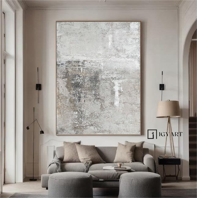 Beige Abstract Canvas Art – Minimalist Wall Decor – Abstract Painting