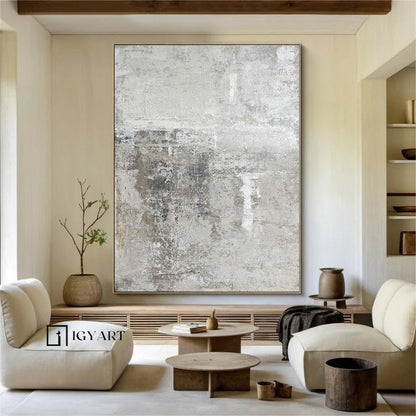 Beige Abstract Canvas Art – Minimalist Wall Decor – Abstract Painting