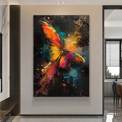 Original – Colorful Butterfly Animal Wall Art | Abstract Oil Painting, view 4