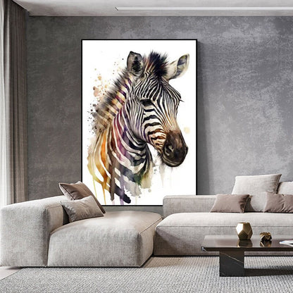 Large Abstract Zebra Oil Painting on Canvas, Original Zebra Canvas Wall Art, Modern Hand-painted Animal Painting for Living Room, Home Decor