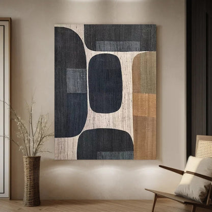 Black Beige Minimalist Canvas Art Black Beige Wabi-Sabi Wall Art Black Beige – Abstract Painting
