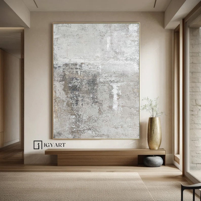 Beige Abstract Canvas Art – Minimalist Wall Decor – Abstract Painting