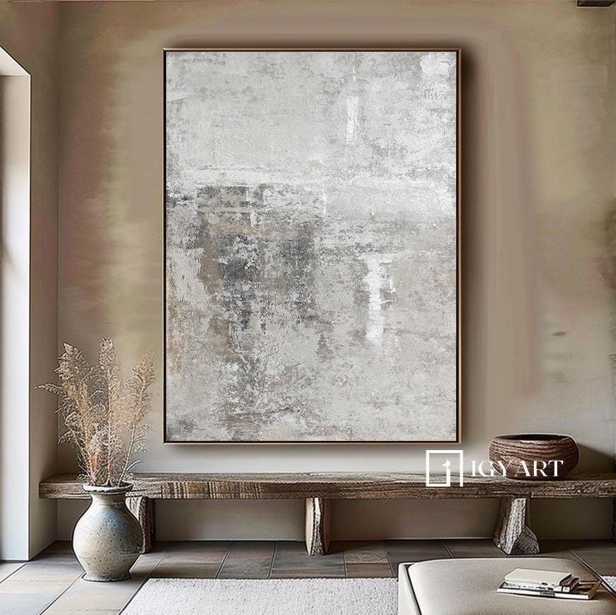 Beige Abstract Canvas Art – Minimalist Wall Decor – Abstract Painting