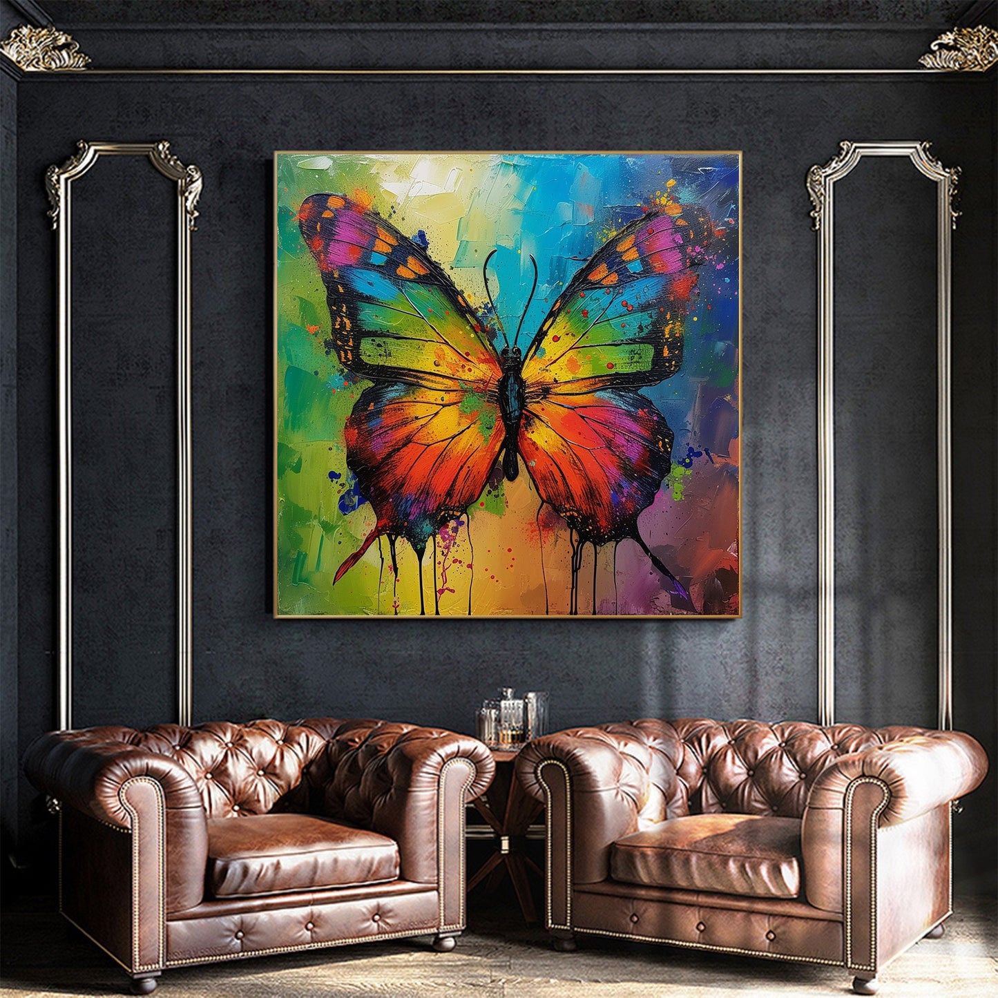Colorful Abstract Butterfly Animal Wall Art