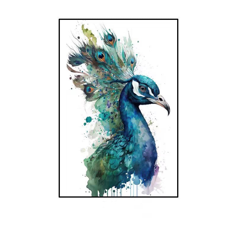 Hand Painted Peacock Oil Painting on Canvas, Large Abstract Peacock Canvas Wall Art, Original Animal Wall Art for Living Room, Bedroom Decor