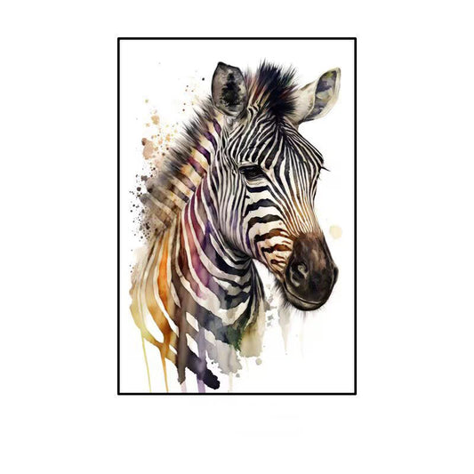 Large Abstract Zebra Oil Painting on Canvas, Original Zebra Canvas Wall Art, Modern Hand-painted Animal Painting for Living Room, Home Decor