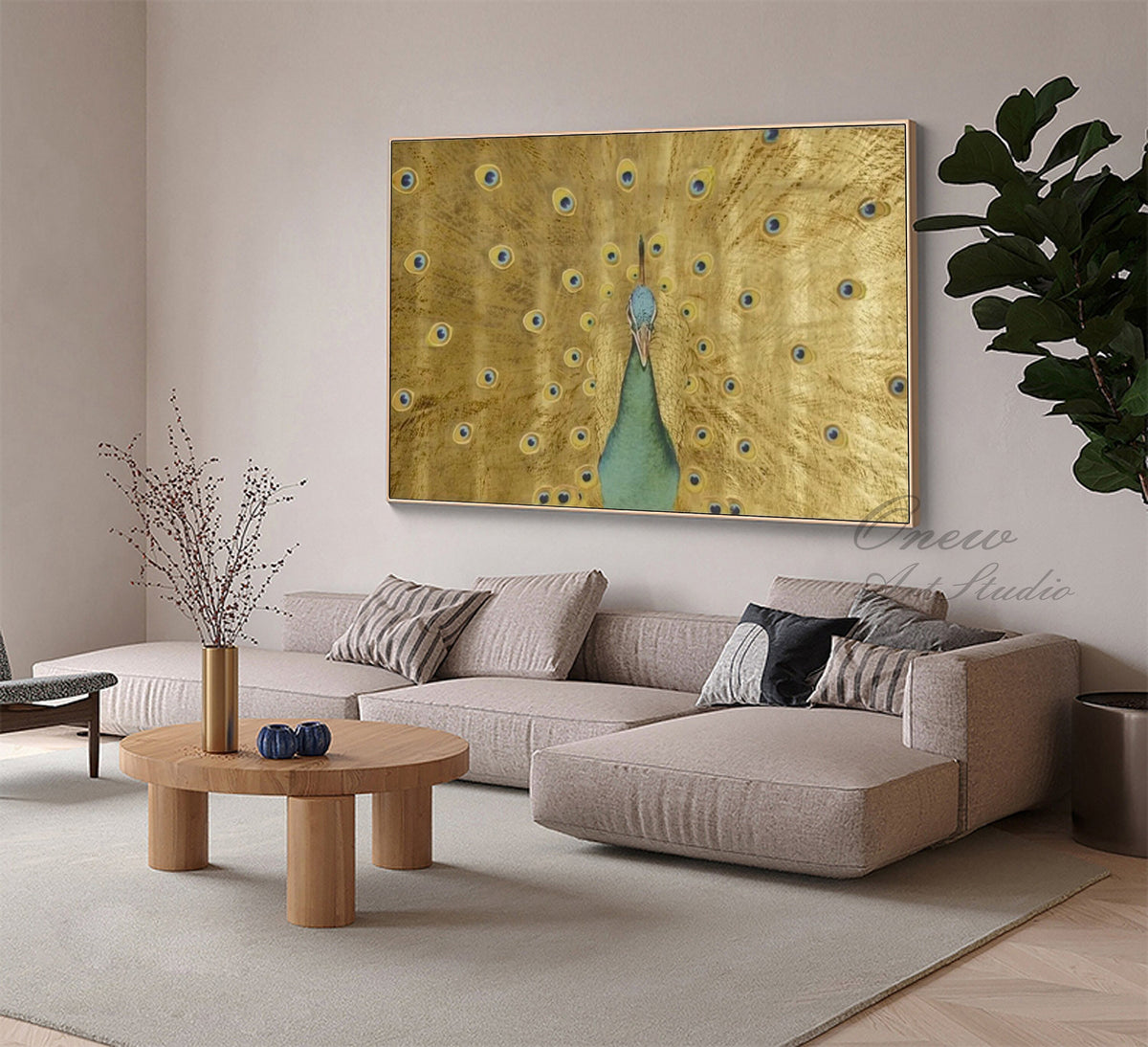 Hand Painted Peacock Acrylic Painting on Canvas, Large Abstract Peacock Canvas Wall Art, Original Animal Wall Art for Living Room,home Décor