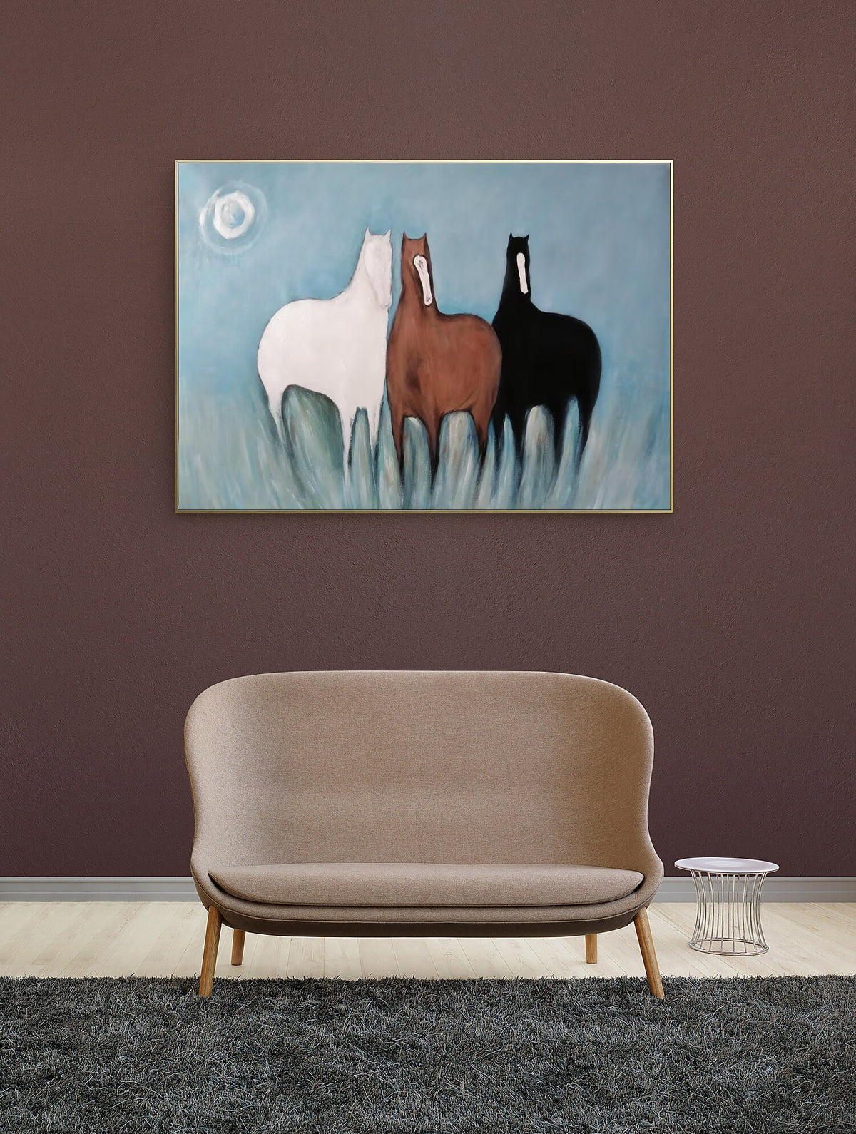 Large Abstract Horses Oil Painting on Canvas, Original Hand-painted Horse Canvas Wall Art, Modern Animal Painting for Living Room,home Décor