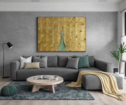 Hand Painted Peacock Acrylic Painting on Canvas, Large Abstract Peacock Canvas Wall Art, Original Animal Wall Art for Living Room,home Décor