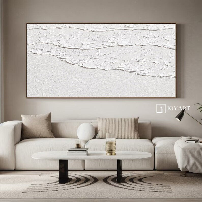 white 3D Textured Wall Art white waves Abstract painting white Ocean wave Wall – Abstract Seascape Art
