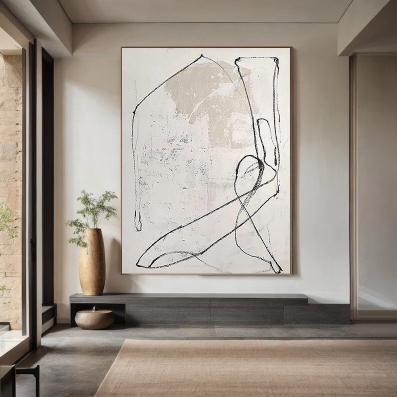 Beige Wabi-Sabi Wall Art Beige Minimalist art Beige wall Decor Textured Wall – Abstract Painting