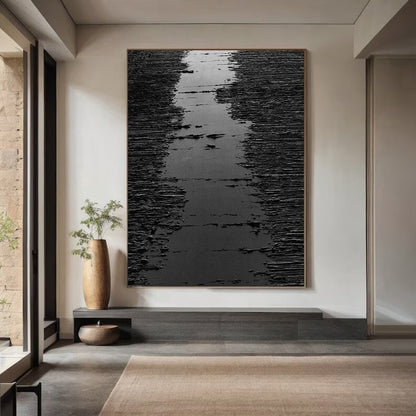 Personalized Black Abstract Painting – Minimalist Wall Decor – Custom Painting