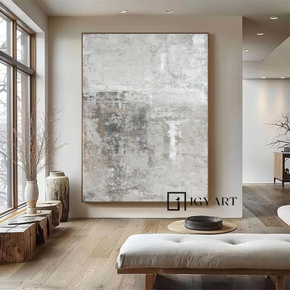 Beige Abstract Canvas Art – Minimalist Wall Decor – Abstract Painting