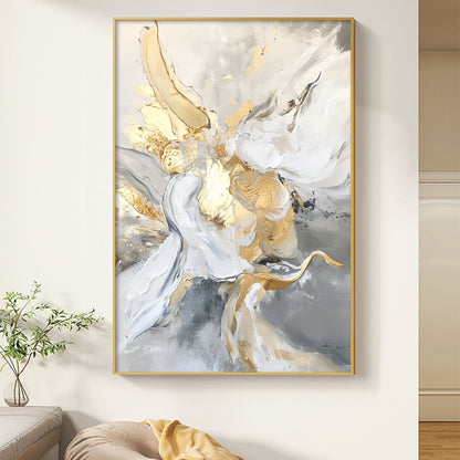 Gold and Grey Abstract Wall Art