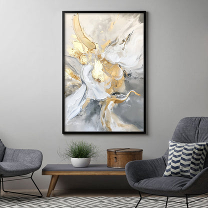 Gold and Grey Abstract Wall Art