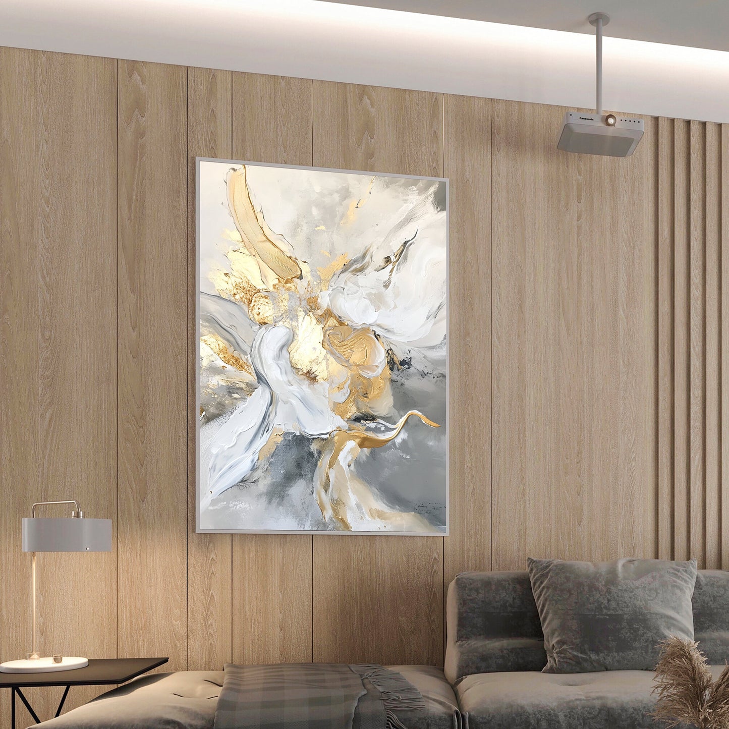 Gold and Grey Abstract Wall Art