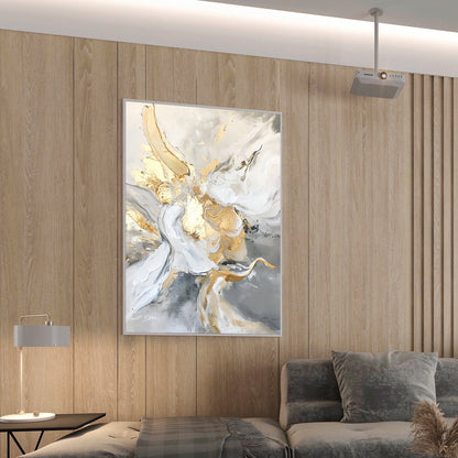 Gold and Grey Abstract Wall Art