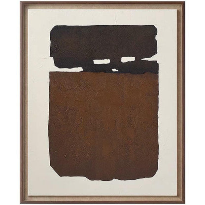 Original Brown and Beige Oil Painting on Canvas, Large Abstract Geometric Wall Art, Modern Minimalist Wall Art for Living Room,bedroom Decor