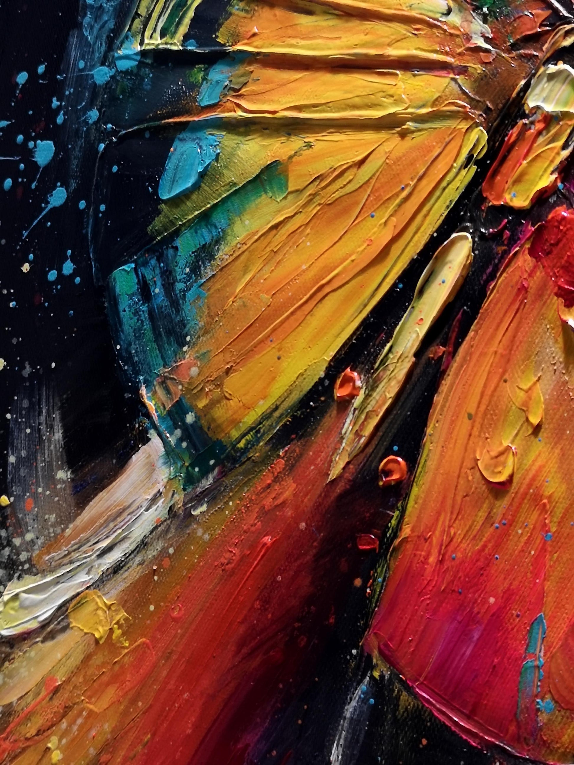 Original – Colorful Butterfly Animal Wall Art | Abstract Oil Painting, view 5