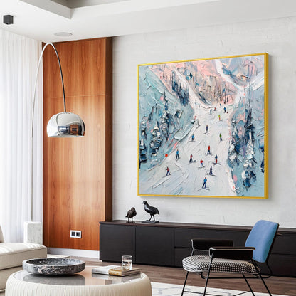 Original – Colorful Mountain Wall Art | Impasto Hand-Painted Painting, view 4