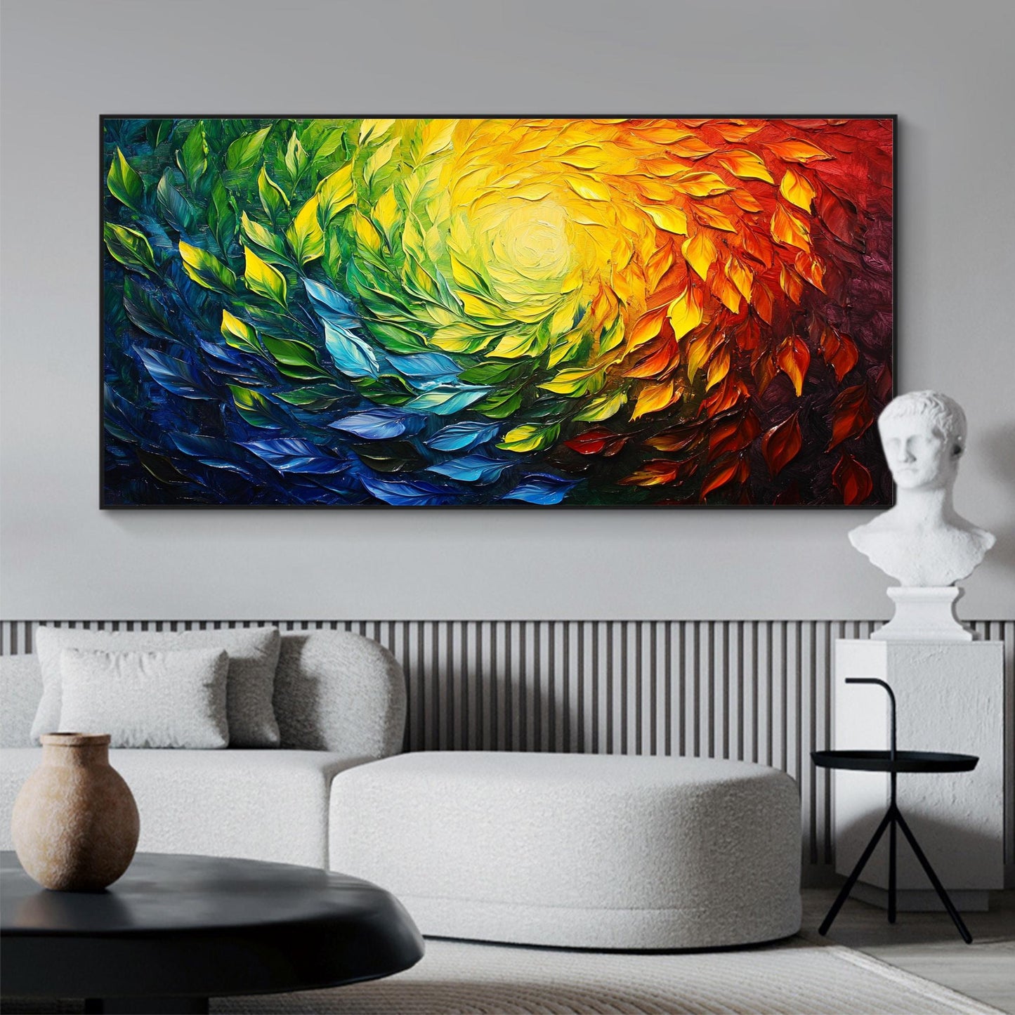 Abstract Impasto Botanical Leaf Wall Art