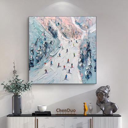 Original – Colorful Mountain Wall Art | Impasto Hand-Painted Painting, view 5