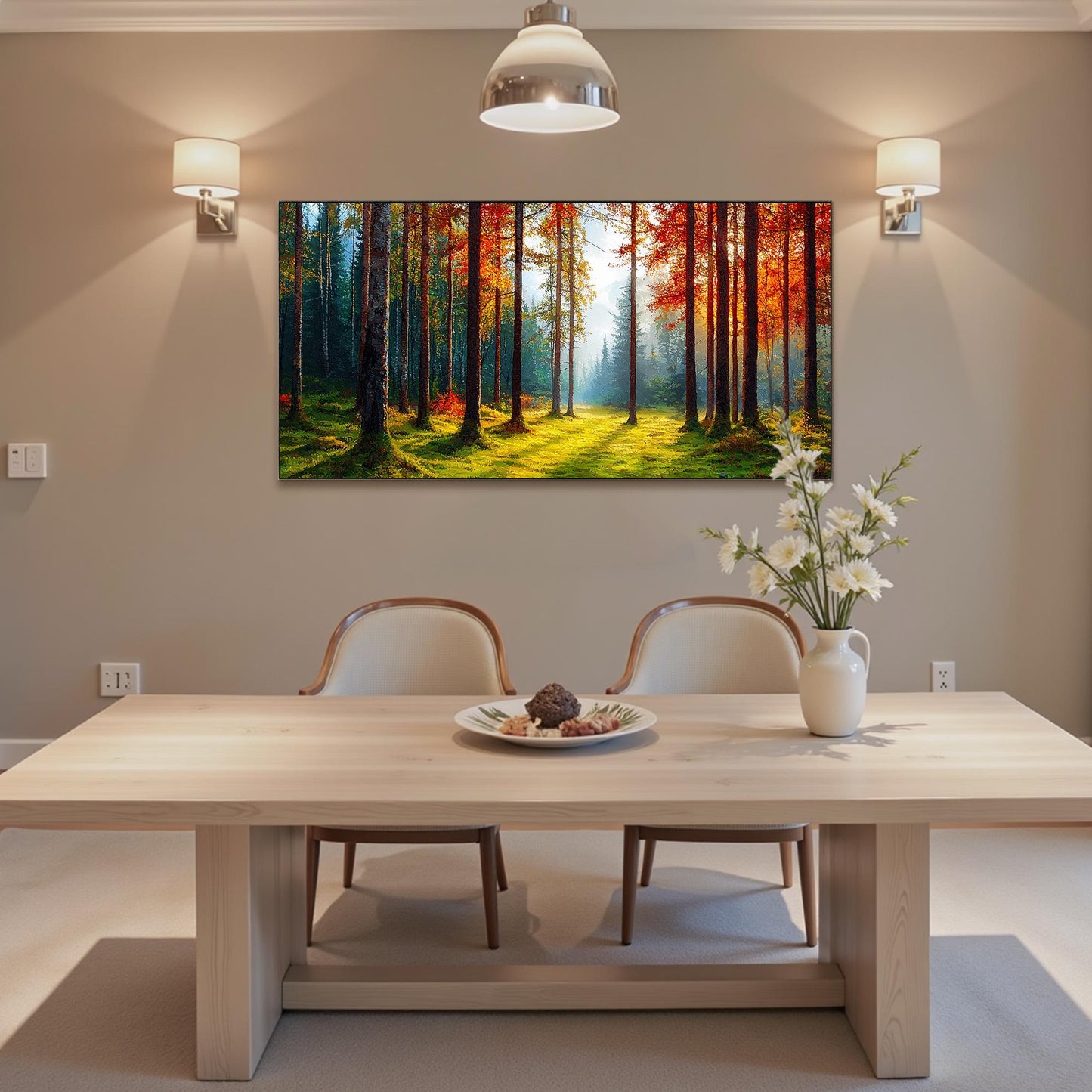 Original Autumn Forest – Forest Tree Wall Art | Hand-Painted Oil Painting, view 3