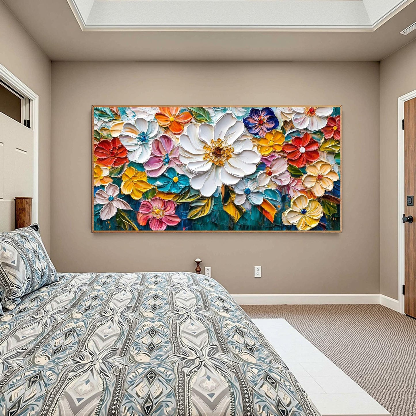 Original – Bouquet Floral Wall Art | Abstract Impasto Hand-Painted Painting, view 4
