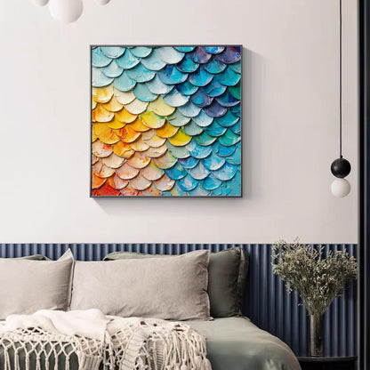 Textured Impasto Abstract Wall Art – Rainbow Palette Knife Painting