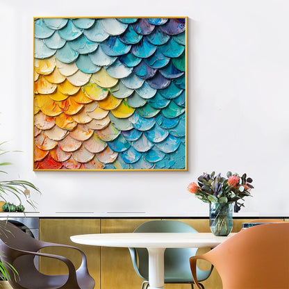Textured Impasto Abstract Wall Art – Rainbow Palette Knife Painting
