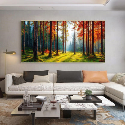 Original Autumn Forest – Forest Tree Wall Art | Hand-Painted Oil Painting, view 1