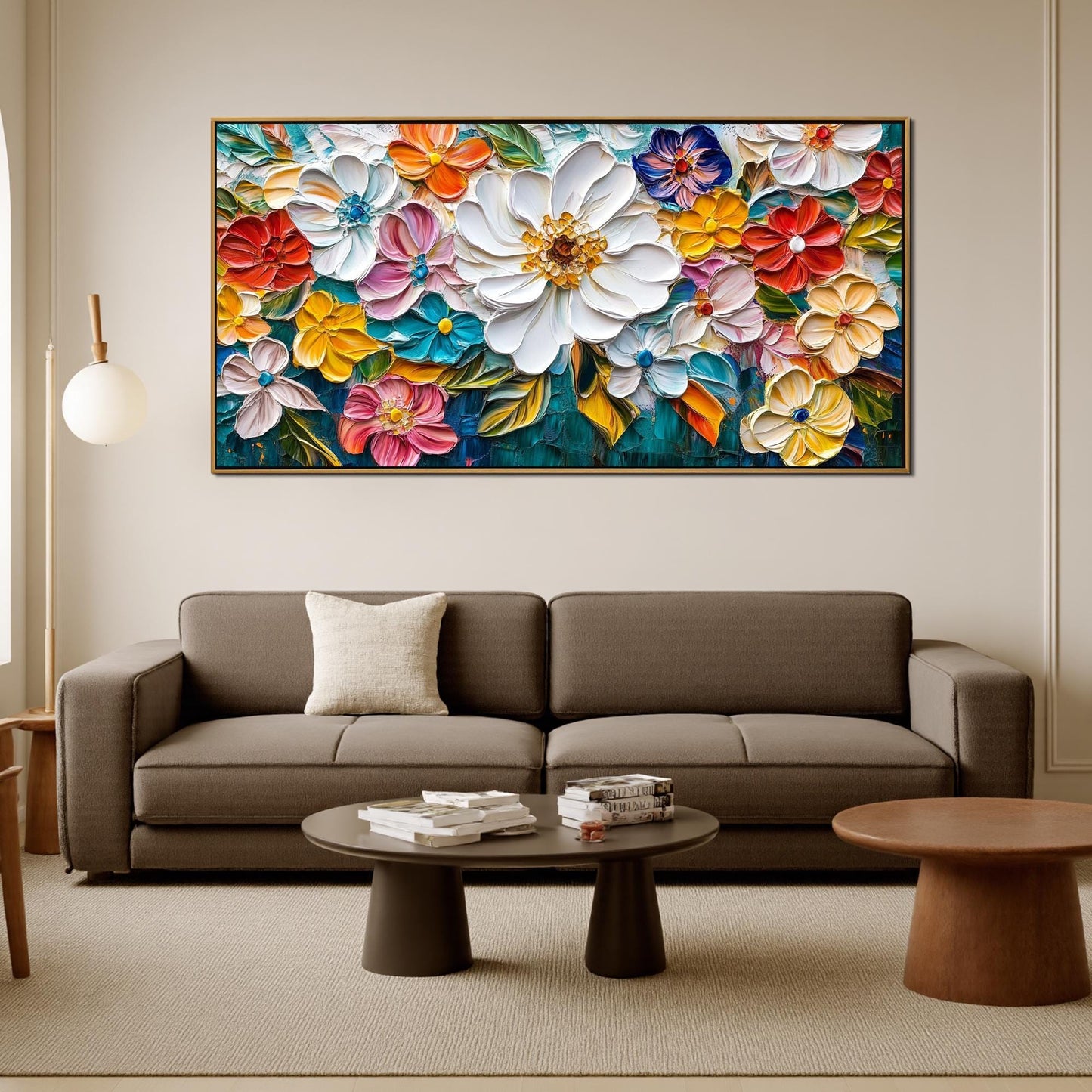 Vibrant Abstract Impasto Bouquet Floral Wall Art Painting