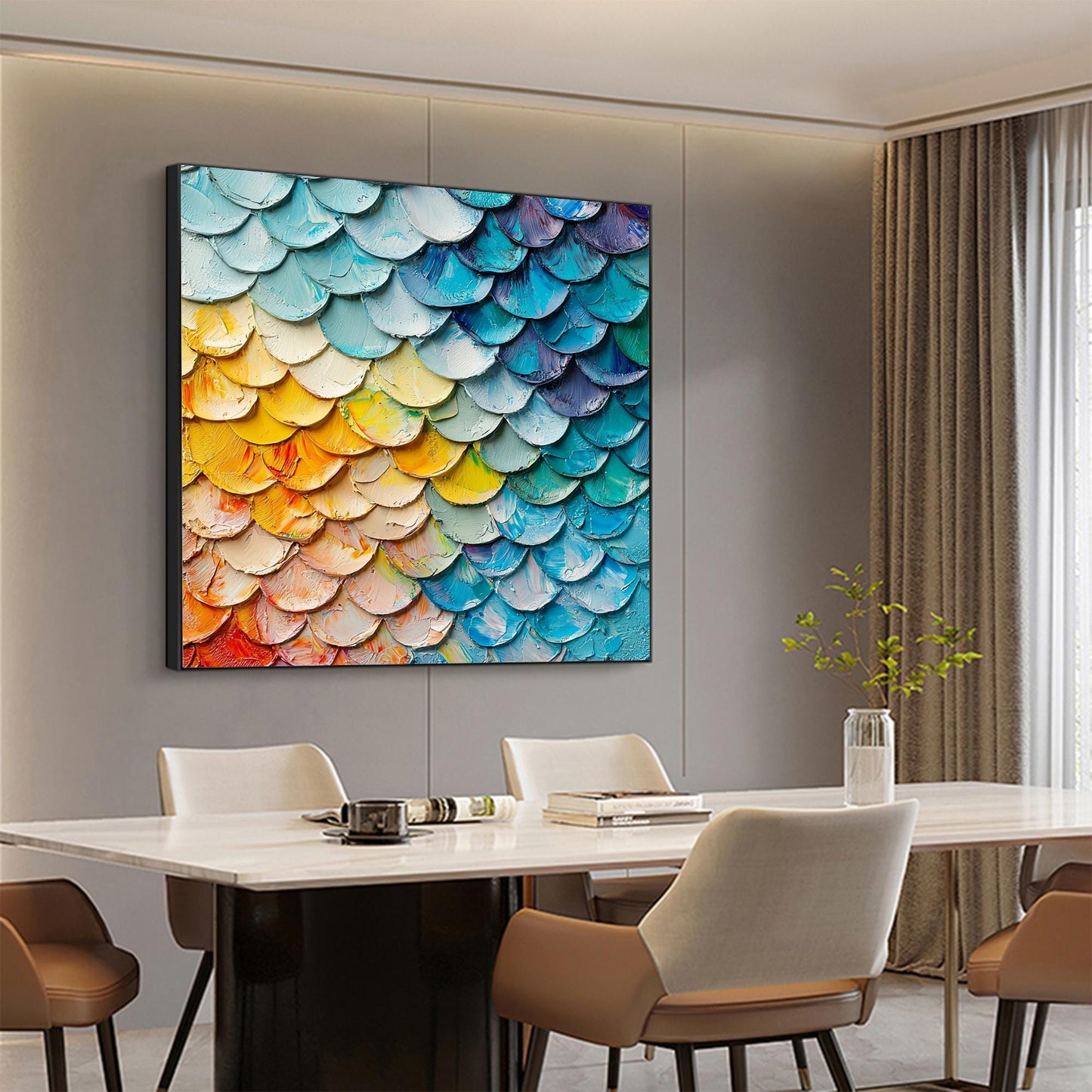 Textured Impasto Painting, Original Abstract Wall Art, Rainbow Palette Knife Decor – Abstract Wall Art | Impasto Hand-Painted