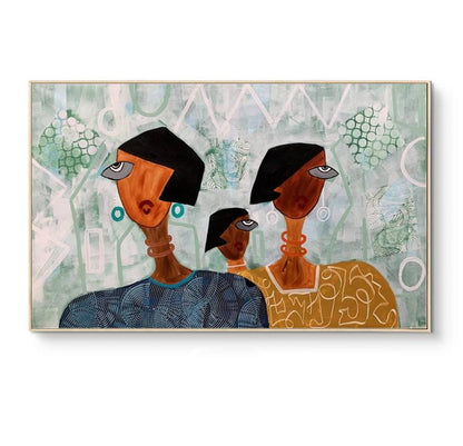 Large Abstract Lady Canvas Wall Art, Hand-painted Women Figures Oil Painting on Canvas, Modern Textured Wall Art for Living Room, Home Décor