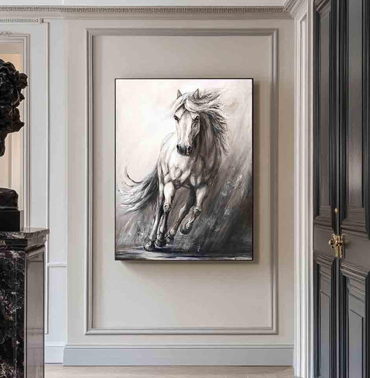 Horse Painting Animal Painting Running Horse Painting Horse Oil Painting Large – Abstract Animal Art