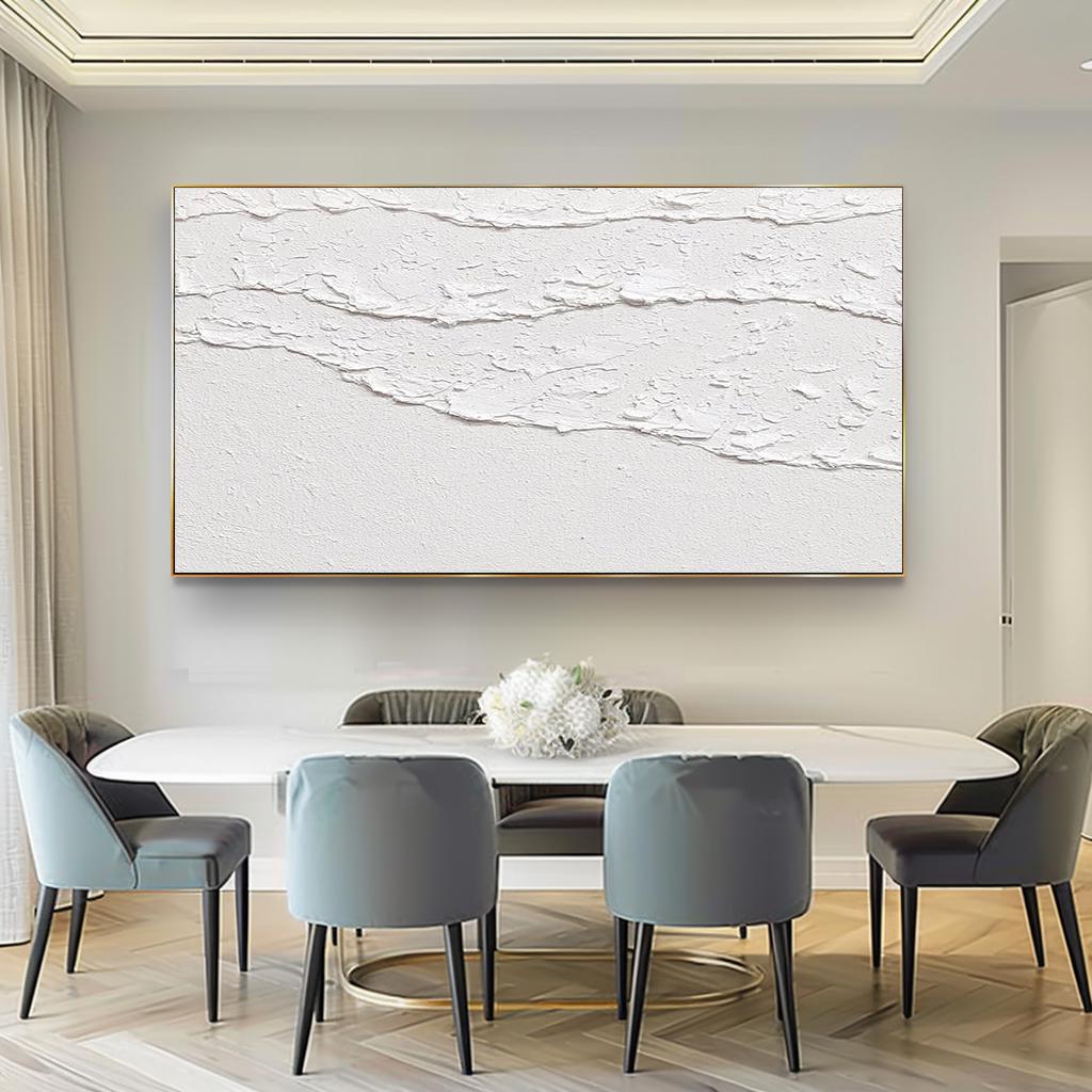 white 3D Textured Wall Art white waves Abstract painting white Ocean wave Wall – Abstract Seascape Art